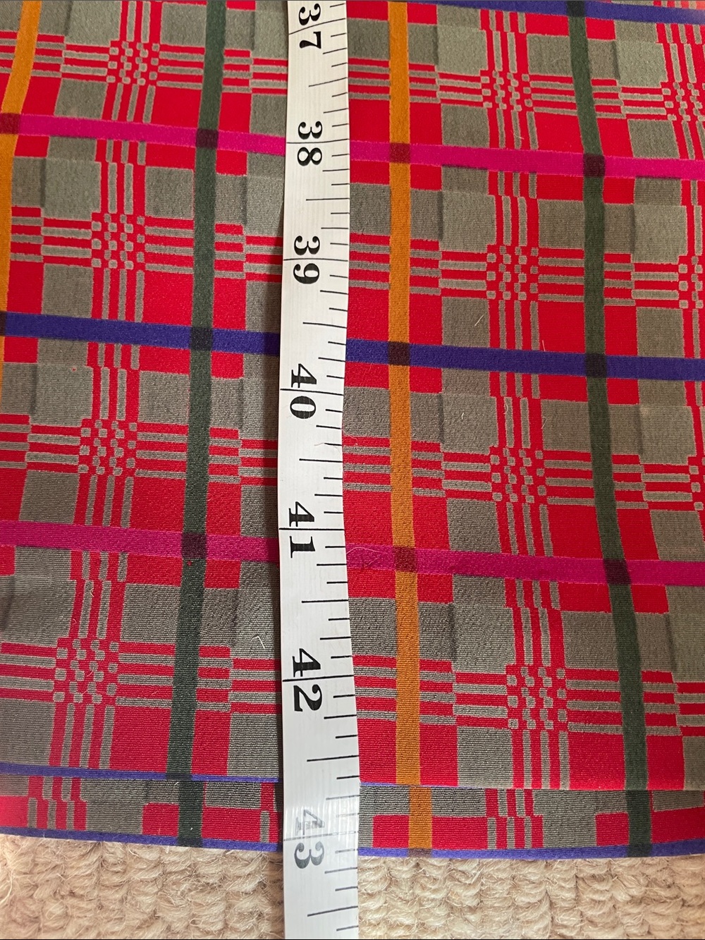 Vintage Hana Sung 1980s Plaid Shirt Dress Midi Belted Shoulder Pads Pink Blue 10 - Picture 12 of 13